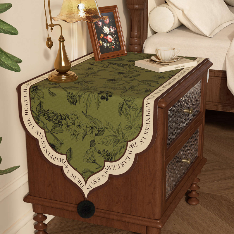 Naktinės spintelės ir lovos krašto uždangalas, senovinio pastoralinio stiliaus, dulkių nepraleidžiantis dekoratyvinis audinys, poliesterio pluoštas, tinkamas svetainei, miegamajam, darbo kambariui, vaikų kambariui