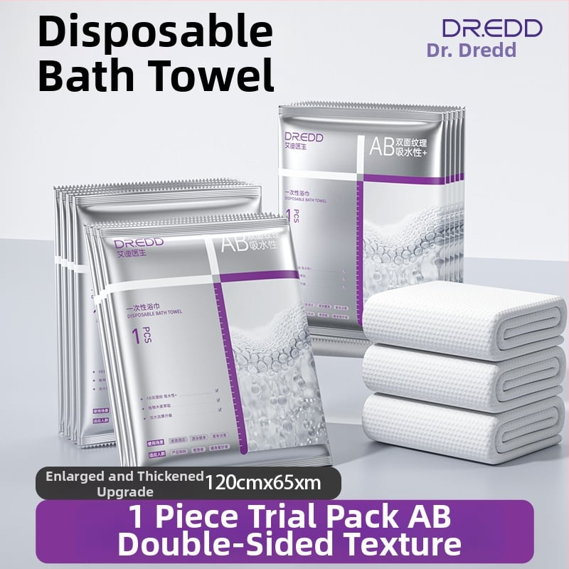 Μίας χρήσης πετσέτα μπάνιου από Dr. eddie, ίνες φυτικής προέλευσης, θερμοπρέσα, απορροφά 0–5 δευτερόλεπτα.