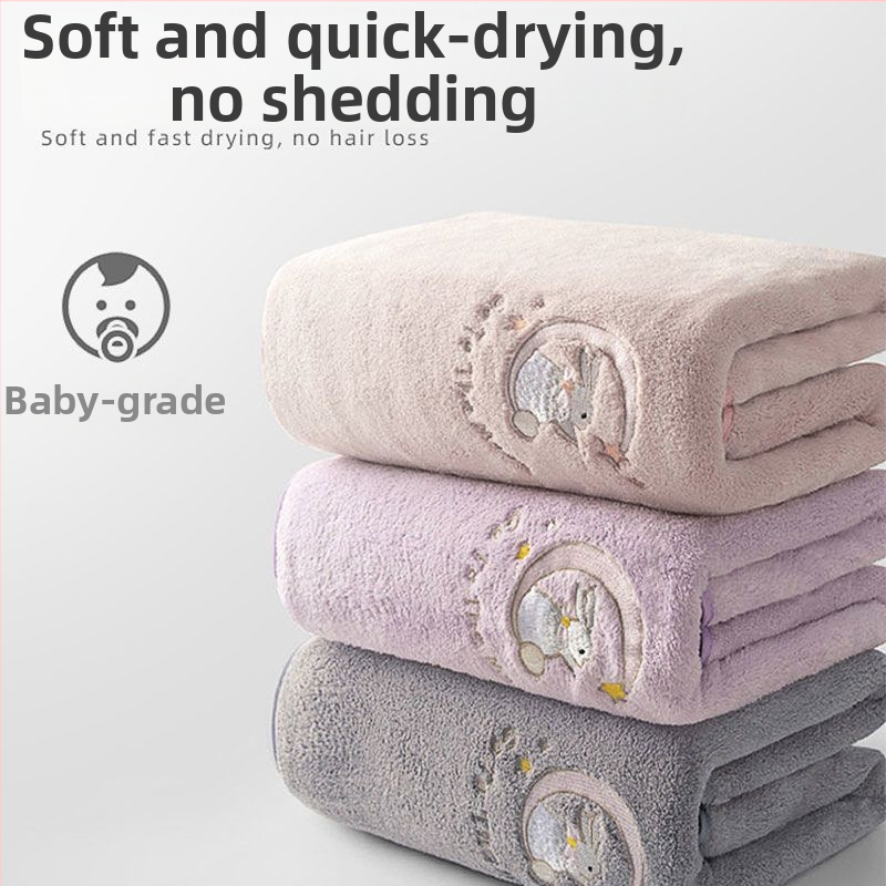 Fürdőlepedő korall-flízből, nedvszívó, tömörített, szöszmentes, 150D fonal