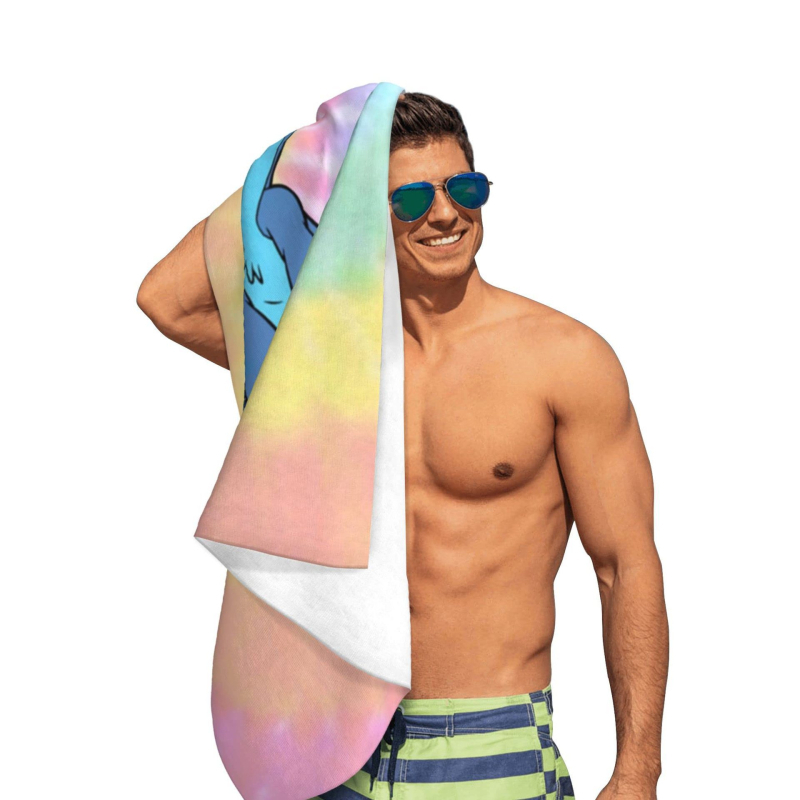 Stitch mikrofiber plažni ručnik, digitalni otisak, 150D vlakna, 200–300 g, upijajući za plažu i kupanje