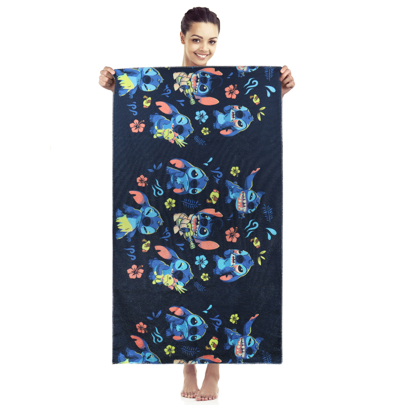 Stitch mikrofiber plažni ručnik, digitalni otisak, 150D vlakna, 200–300 g, upijajući za plažu i kupanje