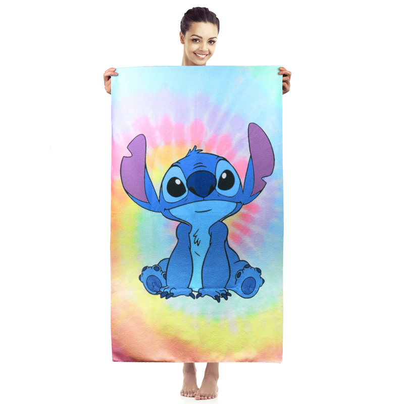 Stitch mikrofiber plažni ručnik, digitalni otisak, 150D vlakna, 200–300 g, upijajući za plažu i kupanje