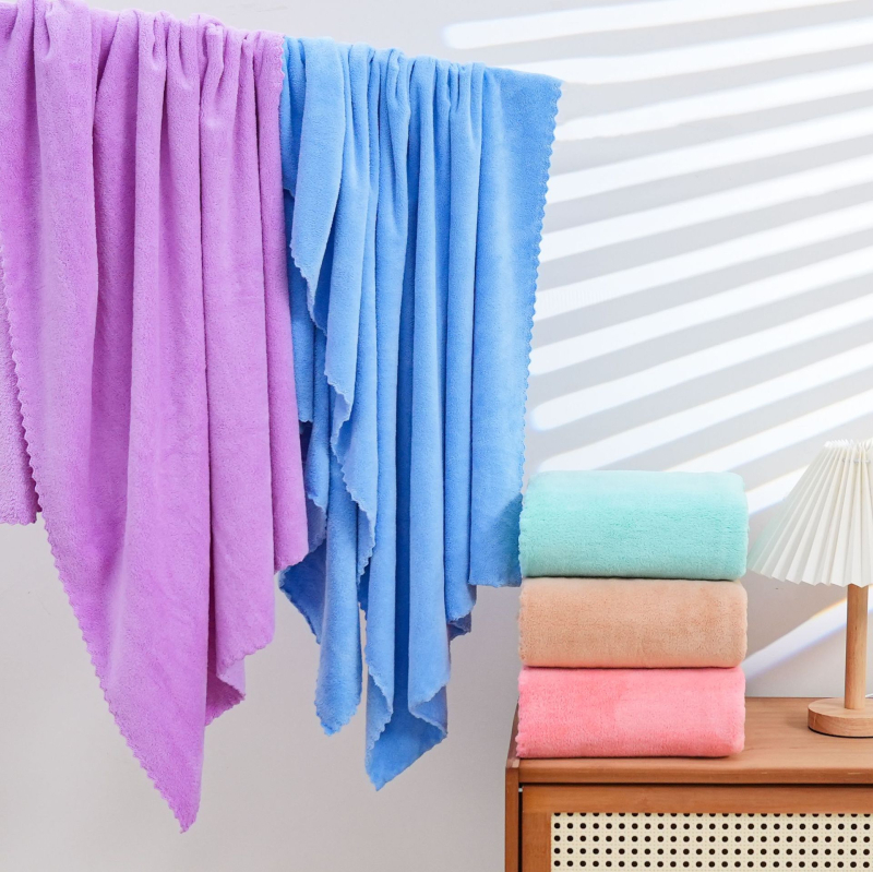 Πετσέτα μπάνιου/παραλίας από μικροΐνες με νήμα 8515, υψηλής πυκνότητας κοραλλιοειδές φλις με δαντέλα, 200 γρ/m² και άνω, δυνατότητα εκτύπωσης λογοτύπου