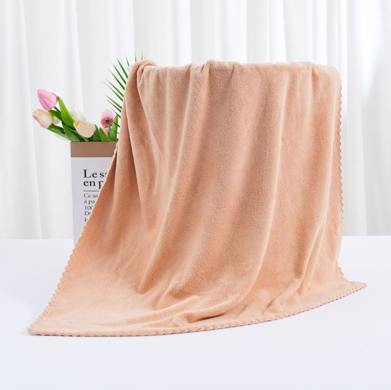 Πετσέτα μπάνιου/παραλίας από μικροΐνες με νήμα 8515, υψηλής πυκνότητας κοραλλιοειδές φλις με δαντέλα, 200 γρ/m² και άνω, δυνατότητα εκτύπωσης λογοτύπου