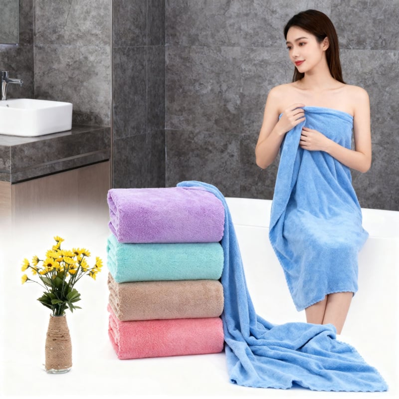 Πετσέτα μπάνιου/παραλίας από μικροΐνες με νήμα 8515, υψηλής πυκνότητας κοραλλιοειδές φλις με δαντέλα, 200 γρ/m² και άνω, δυνατότητα εκτύπωσης λογοτύπου