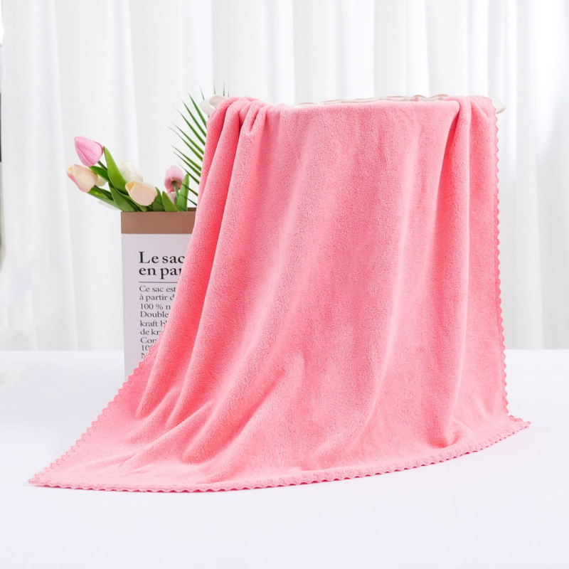 Πετσέτα μπάνιου/παραλίας από μικροΐνες με νήμα 8515, υψηλής πυκνότητας κοραλλιοειδές φλις με δαντέλα, 200 γρ/m² και άνω, δυνατότητα εκτύπωσης λογοτύπου