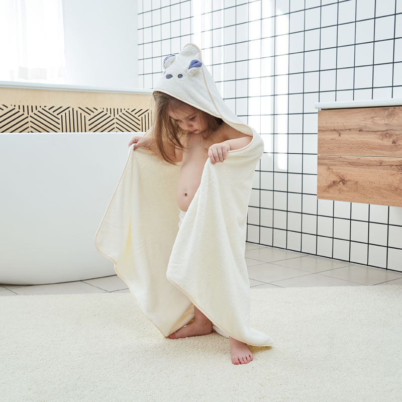 Prosop pătrat pentru copii, baie, cu îmbrățișare de desen animat, coral fleece, fibre din poliamidă (nylon), 150D, tiv, personalizare disponibilă