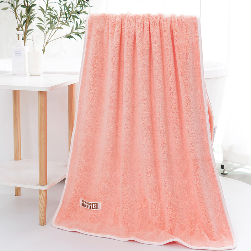 Debeli ručnik za kupanje 70×140 cm, koralni flis, 500 g, visoka upijavost, za hotele i spa centri