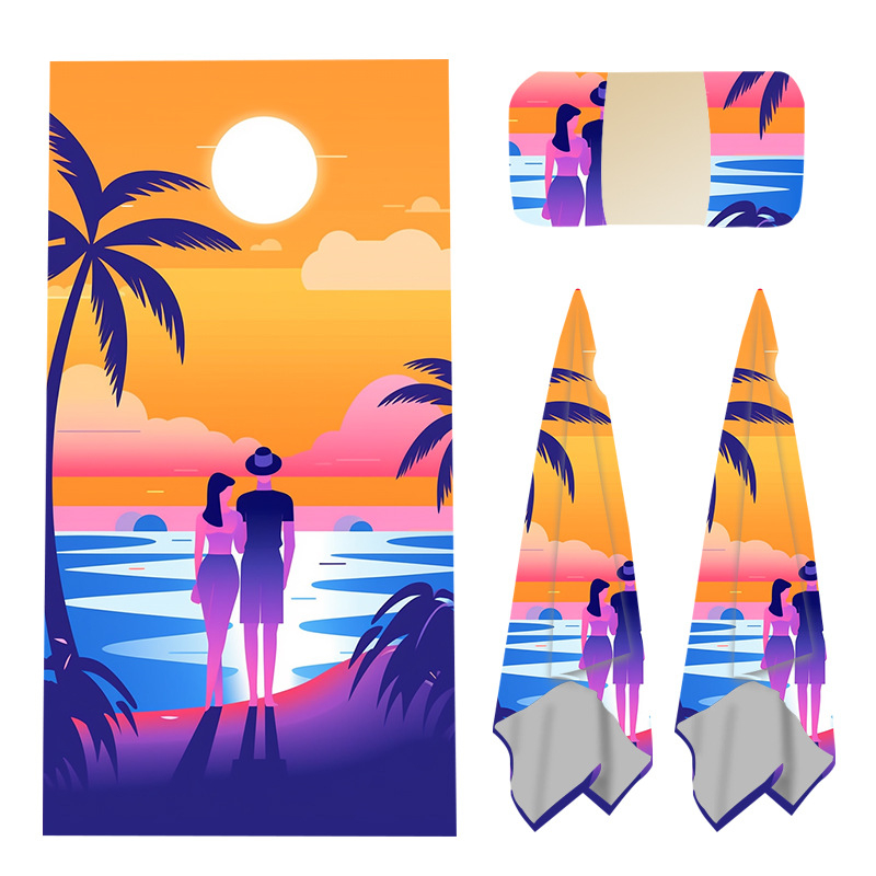 Prosop de plajă și baie din bumbac 100%, imprimat, 500 g sau mai mult, personalizabil