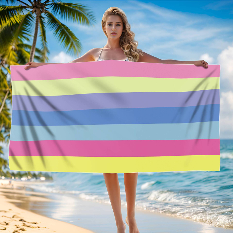 Dvoslojna mikrovlakna plažna krpa, upija vodu, brzo suši, za jogu i sport