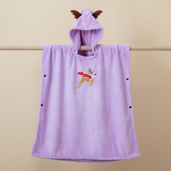 Prosop de baie cu glugă pentru copii, din Coral Fleece, 300–400 g/m², 150D, țesătură simplă, procesare personalizată