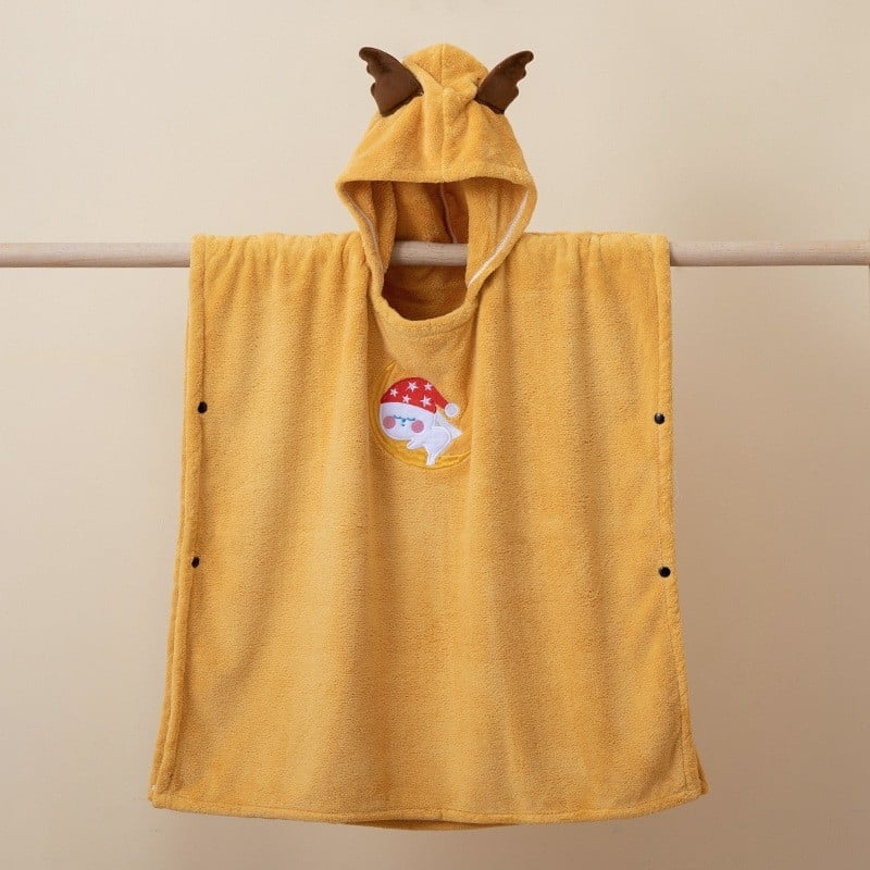 Prosop de baie cu glugă pentru copii, din Coral Fleece, 300–400 g/m², 150D, țesătură simplă, procesare personalizată