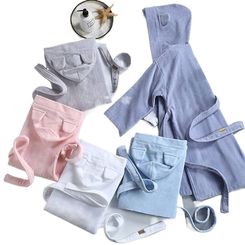 Halat de baie din bumbac pentru copii, cu glugă – Material: bumbac; Greutate: ≥500 g; Fire: 19