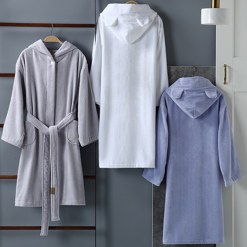 Halat de baie din bumbac pentru copii, cu glugă – Material: bumbac; Greutate: ≥500 g; Fire: 19