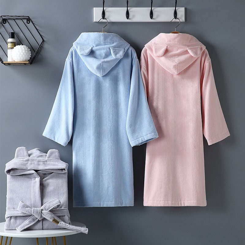 Halat de baie din bumbac pentru copii, cu glugă – Material: bumbac; Greutate: ≥500 g; Fire: 19