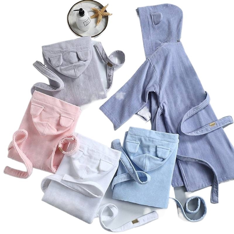 Halat de baie din bumbac pentru copii, cu glugă – Material: bumbac; Greutate: ≥500 g; Fire: 19