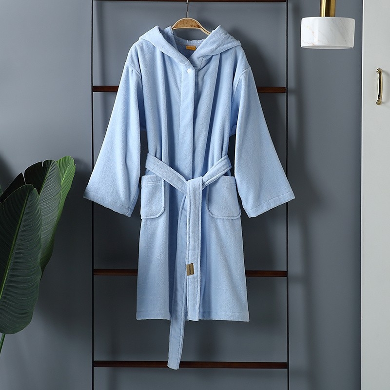 Halat de baie din bumbac pentru copii, cu glugă – Material: bumbac; Greutate: ≥500 g; Fire: 19