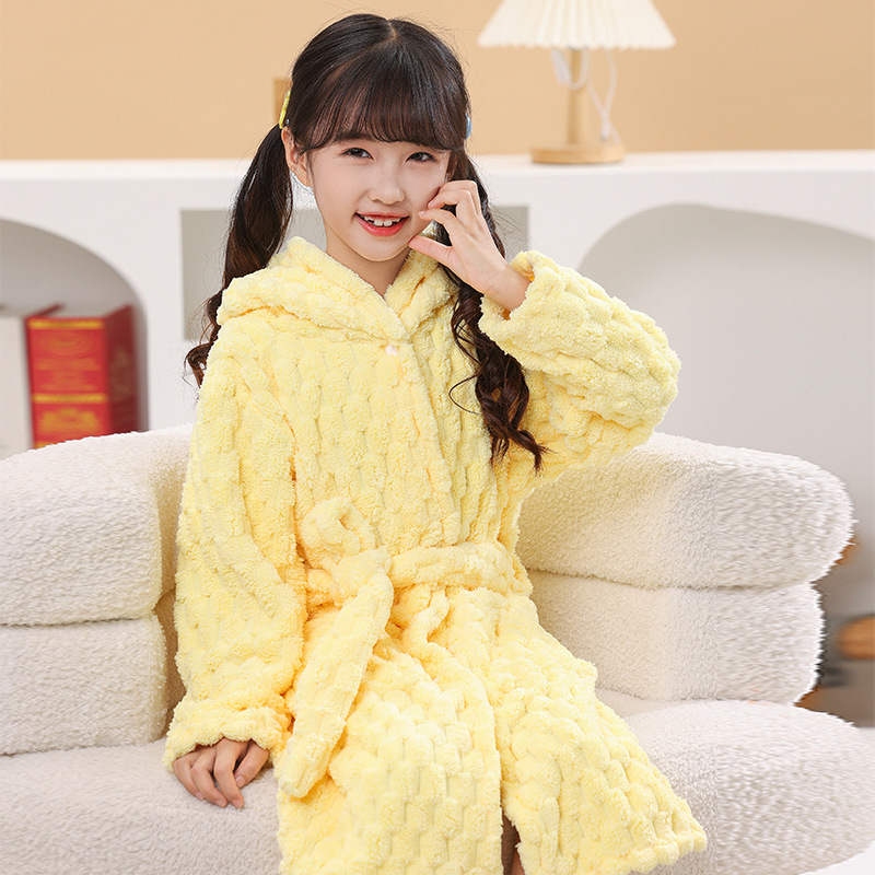 Halat de baie pentru copii cu glugă din velur, poncho, iarnă, material: nailon