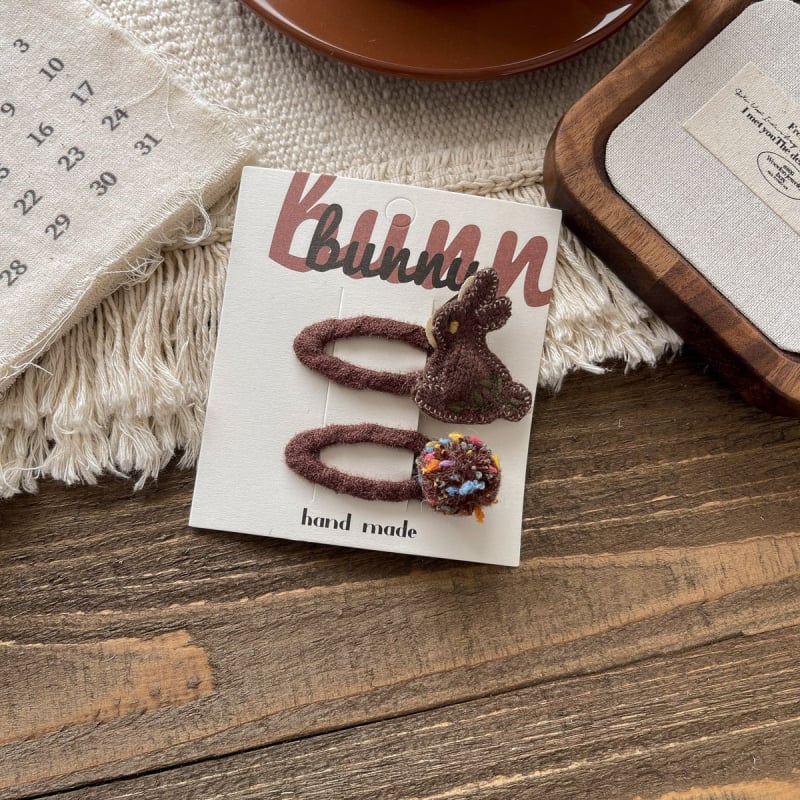 Детски клип за коса с анимационно зайче - плат, Tie-Dye ефект, модел със малки животни, за деца