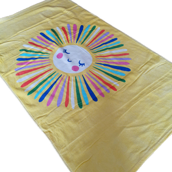 Prosop copii de baie/plajă cu imprimeu desen animat — 100% bumbac, 300–400 g, 21 fibre, imprimare, velur decupat