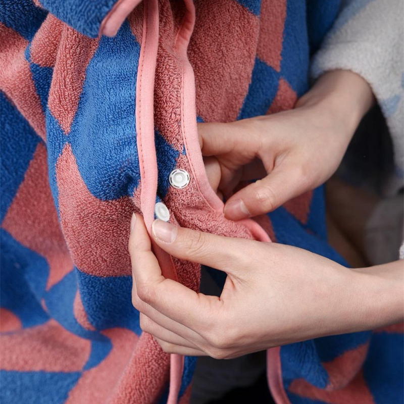 Halat de baie pentru copii din bumbac combed, 99% bumbac, model cu dungi în formă de romb, primăvară