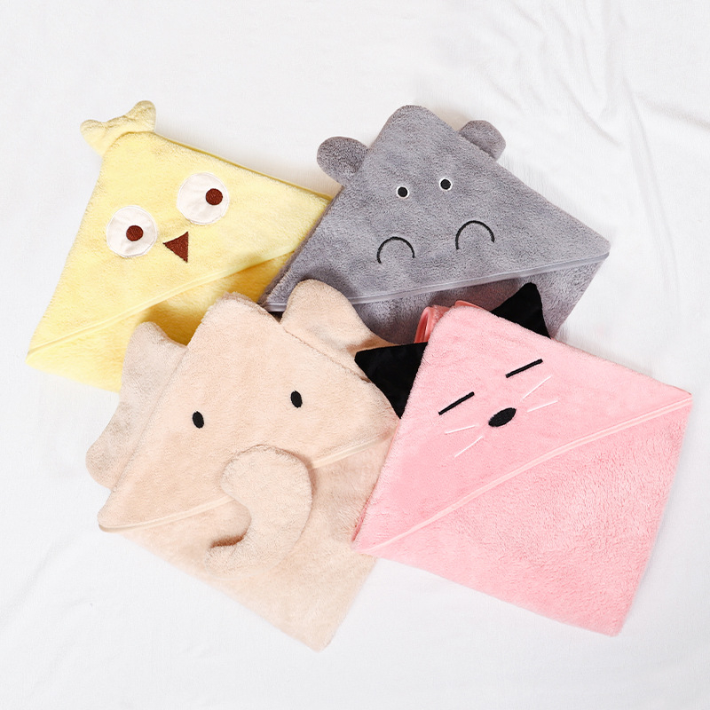 Prosop de baie pentru copii cu glugă, din fibră de poliester, cu model animal, potrivit pentru nou-născuți, utilizare pe tot parcursul anului