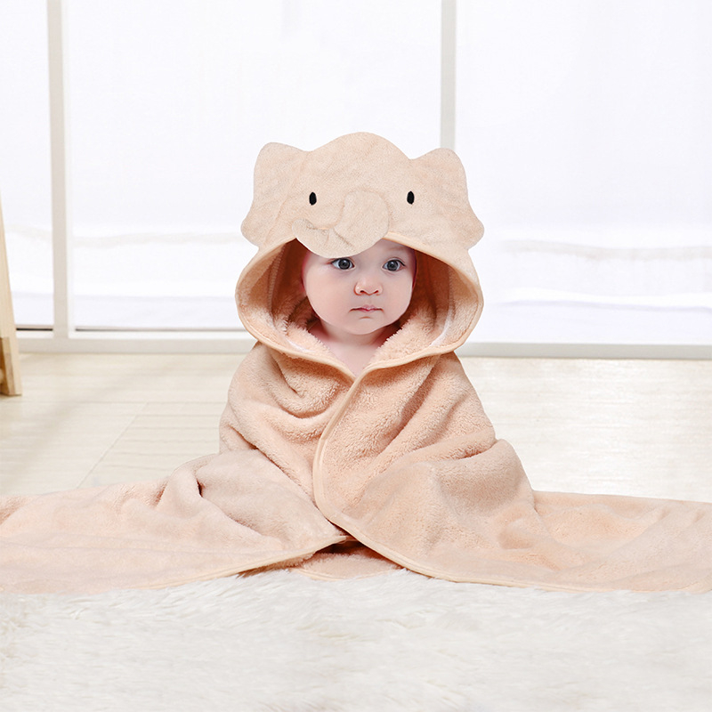 Prosop de baie pentru copii cu glugă, din fibră de poliester, cu model animal, potrivit pentru nou-născuți, utilizare pe tot parcursul anului