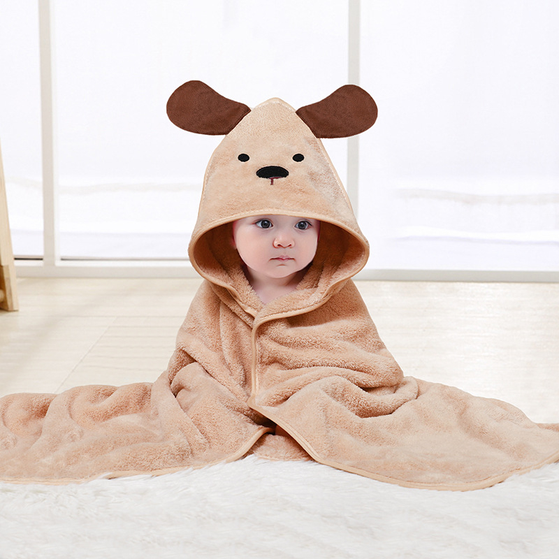 Prosop de baie pentru copii cu glugă, din fibră de poliester, cu model animal, potrivit pentru nou-născuți, utilizare pe tot parcursul anului