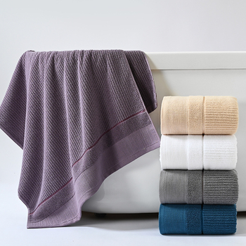 Kupaonski ručnik od 100% pamuka, velik, upijajući i debeli, Jacquard 32 niti, 300–400 g, za plažu i kućnu uporabu, Qianzi Bamboo