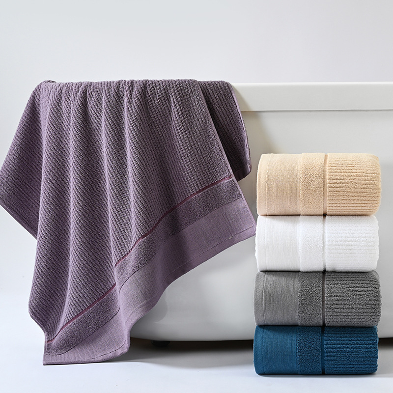 Kupaonski ručnik od 100% pamuka, velik, upijajući i debeli, Jacquard 32 niti, 300–400 g, za plažu i kućnu uporabu, Qianzi Bamboo