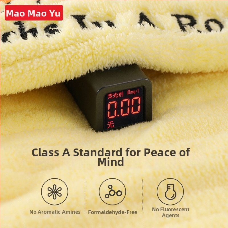 Halat de baie pentru copii cu glugă, din coral fleece, 100% poliester, pentru toamnă.