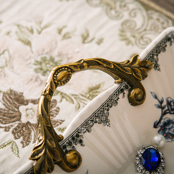 Порцеланова чиния за плодове с двойни дръжки, лек луксозен ретро стил, тегло 1.6 кг