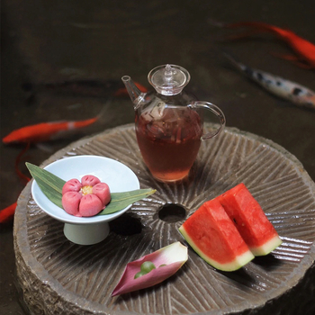 Порцеланова плодова чиния, новокитайски стил