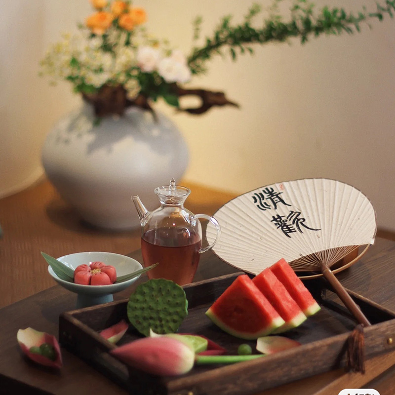 Порцеланова плодова чиния, новокитайски стил