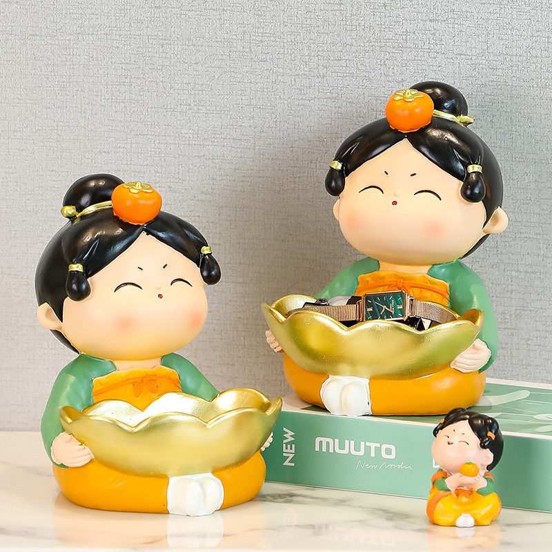 Sveķu dekoratīvs trauks atslēgām Tang dinastijas stilā ar krāsotu virsmu, Tang Yi zīmols