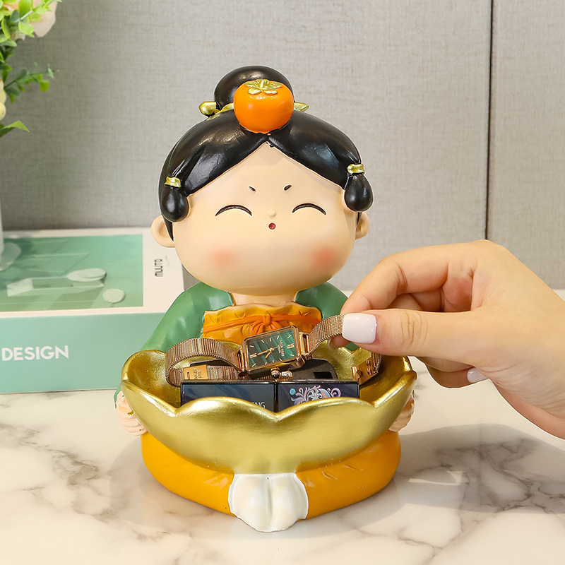 Sveķu dekoratīvs trauks atslēgām Tang dinastijas stilā ar krāsotu virsmu, Tang Yi zīmols