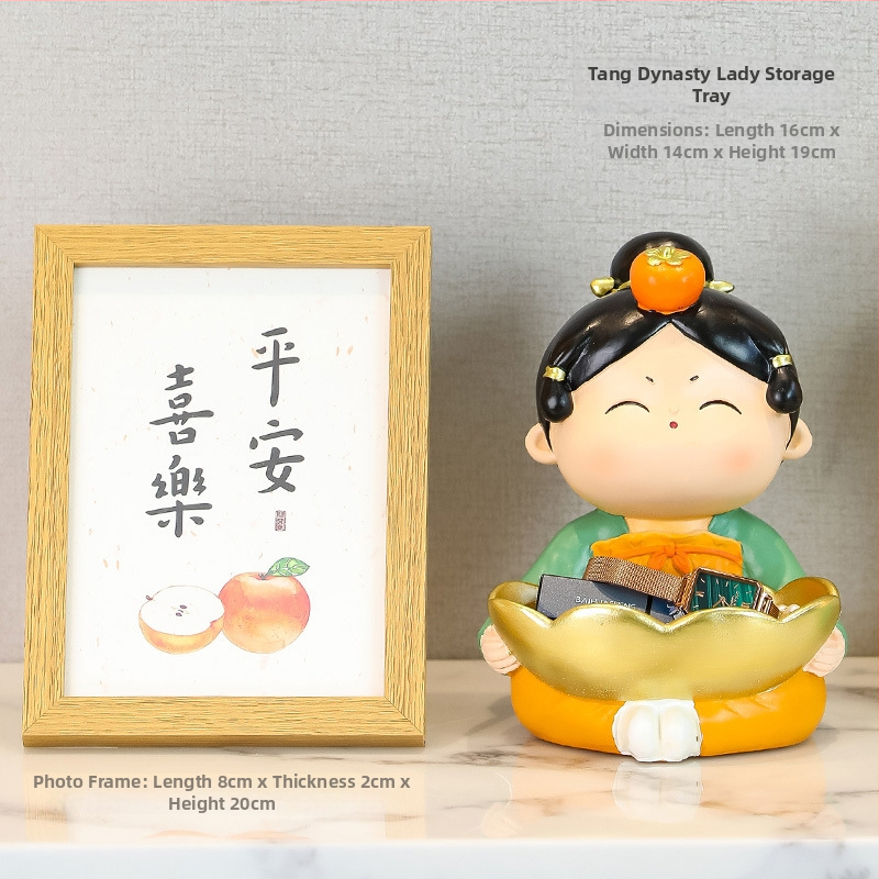 Sveķu dekoratīvs trauks atslēgām Tang dinastijas stilā ar krāsotu virsmu, Tang Yi zīmols