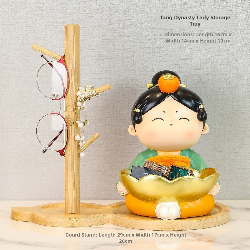 Sveķu dekoratīvs trauks atslēgām Tang dinastijas stilā ar krāsotu virsmu, Tang Yi zīmols