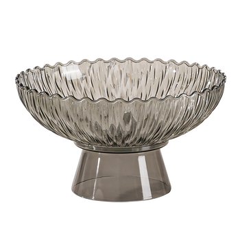 Yilijie пластмасова чиния за плодове – Нов китайски стил, пускане през 2024 г., първокласно качество, дървообразен узор, холна декорация и съхранение