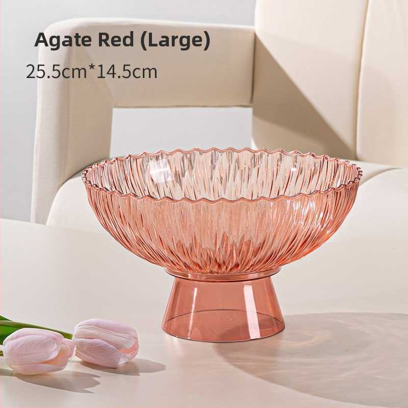 Yilijie пластмасова чиния за плодове – Нов китайски стил, пускане през 2024 г., първокласно качество, дървообразен узор, холна декорация и съхранение