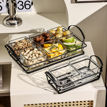 Стъклена чиния за плодове за домашна употреба, прост стил, първокласно качество