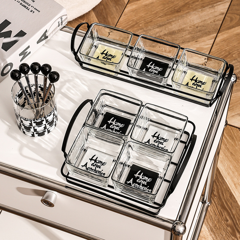 Стъклена чиния за плодове за домашна употреба, прост стил, първокласно качество