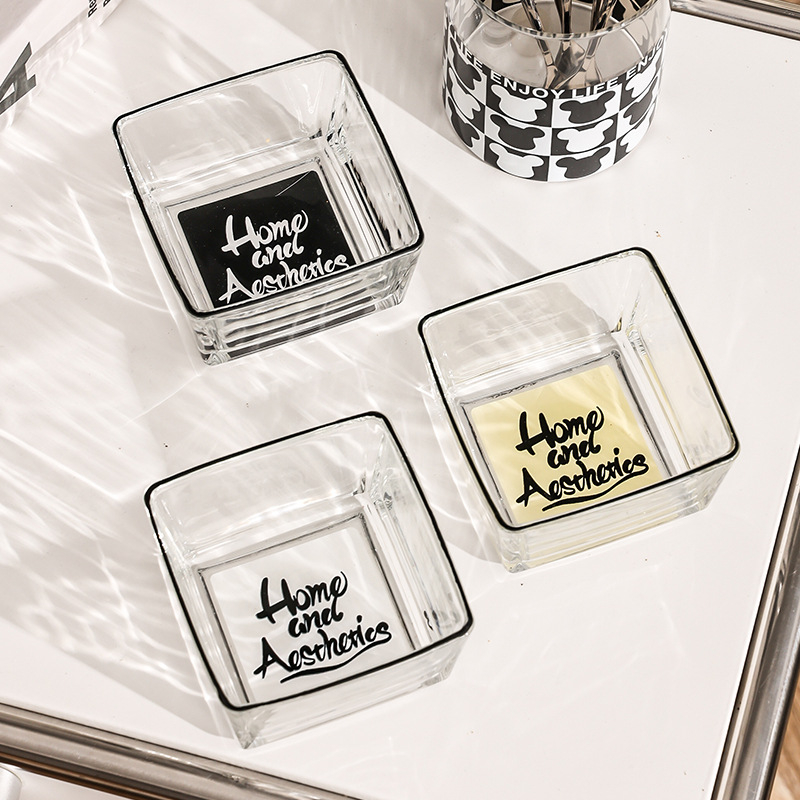 Стъклена чиния за плодове за домашна употреба, прост стил, първокласно качество