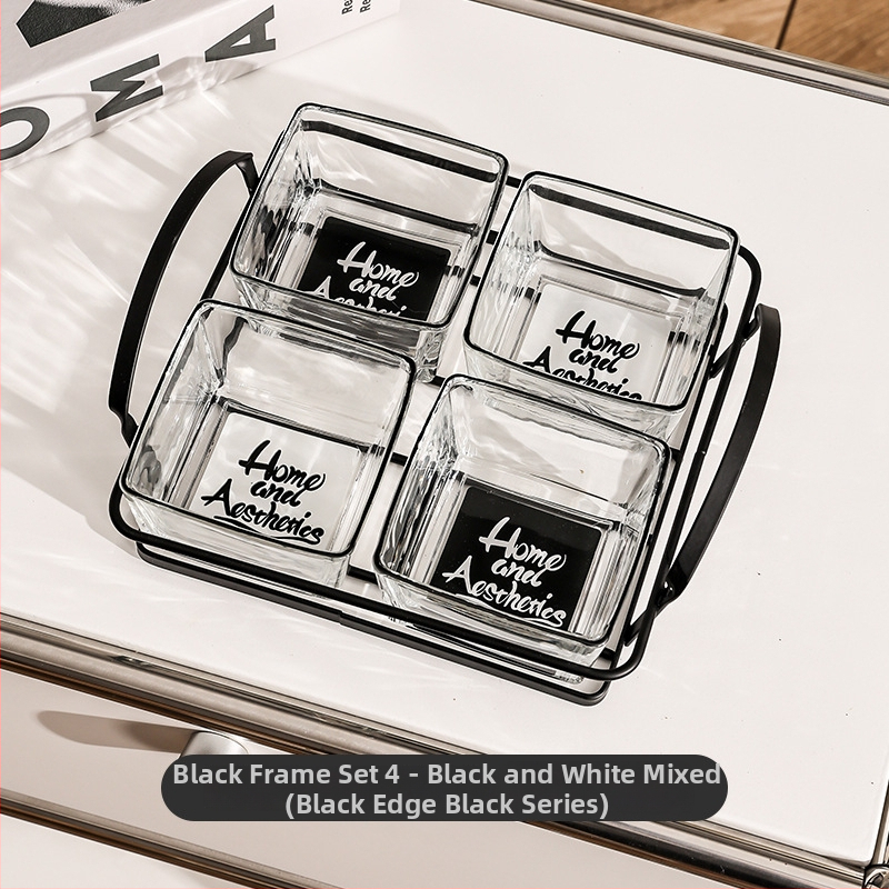 Стъклена чиния за плодове за домашна употреба, прост стил, първокласно качество