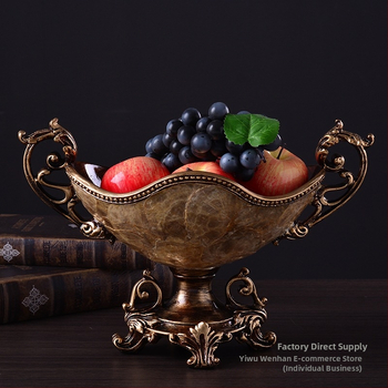 Чиния за плодове, европейски стил, луксозна ретро визия за дневната, метал, изчистен универсален дизайн, първокласно качество