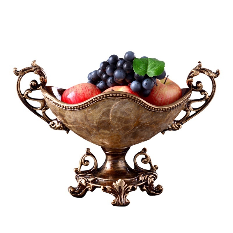 Чиния за плодове, европейски стил, луксозна ретро визия за дневната, метал, изчистен универсален дизайн, първокласно качество