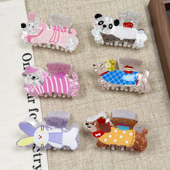 Ακρυλικό κλιπ μαλλιών με γκριπερ, παιδικό αγροτικό στυλ, φρέσκο και γλυκό, αξεσουάρ μαλλιών