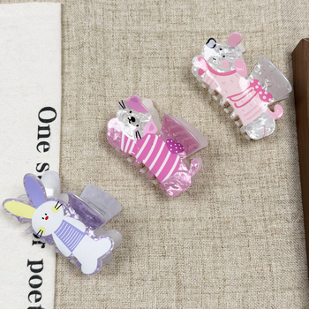 Ακρυλικό κλιπ μαλλιών με γκριπερ, παιδικό αγροτικό στυλ, φρέσκο και γλυκό, αξεσουάρ μαλλιών