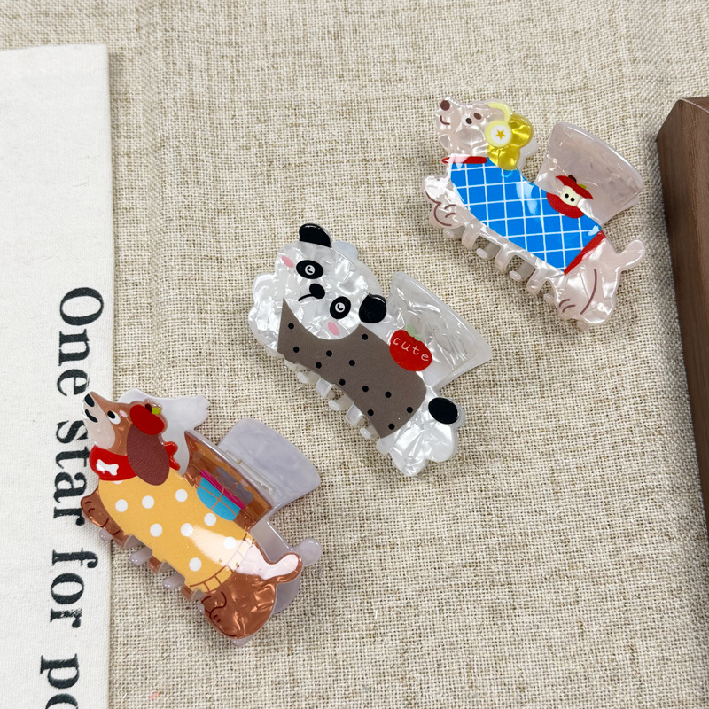 Ακρυλικό κλιπ μαλλιών με γκριπερ, παιδικό αγροτικό στυλ, φρέσκο και γλυκό, αξεσουάρ μαλλιών