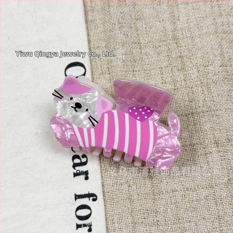 Ακρυλικό κλιπ μαλλιών με γκριπερ, παιδικό αγροτικό στυλ, φρέσκο και γλυκό, αξεσουάρ μαλλιών